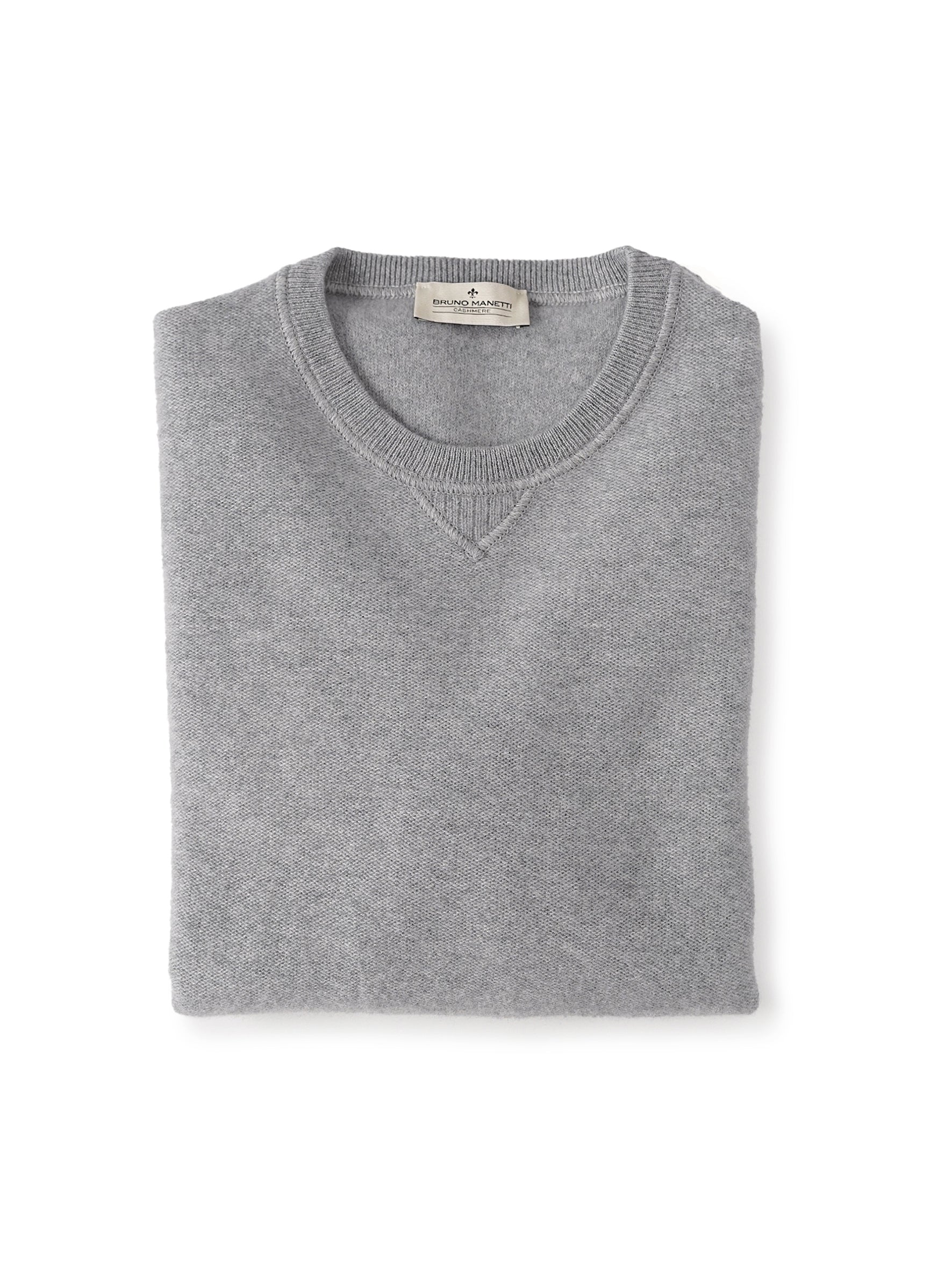 Grauer Cashmere Pullover im Sweat-Look